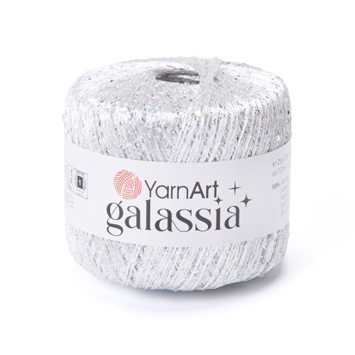 Włóczka / nić z cekinami YarnArt Galassia 5826 / biel