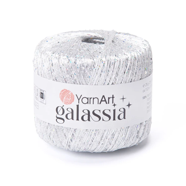 Włóczka / nić z cekinami YarnArt Galassia 5826 / biel