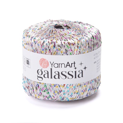 Włóczka / nić z cekinami YarnArt Galassia 5825 / biel disco