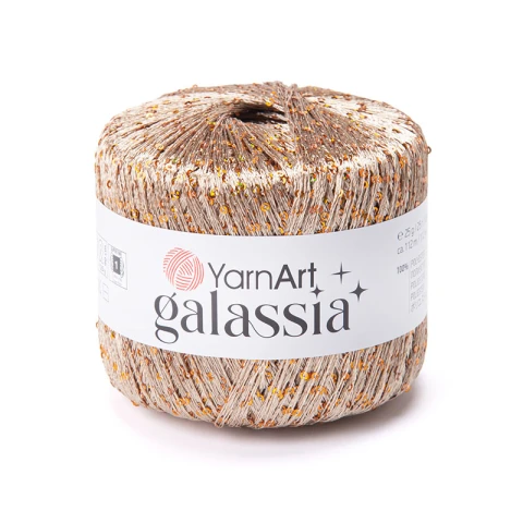 Włóczka / nić z cekinami YarnArt Galassia 5823 / beż i pomarańcz