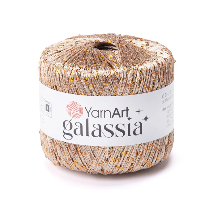 Włóczka / nić z cekinami YarnArt Galassia 5823 / beż i pomarańcz