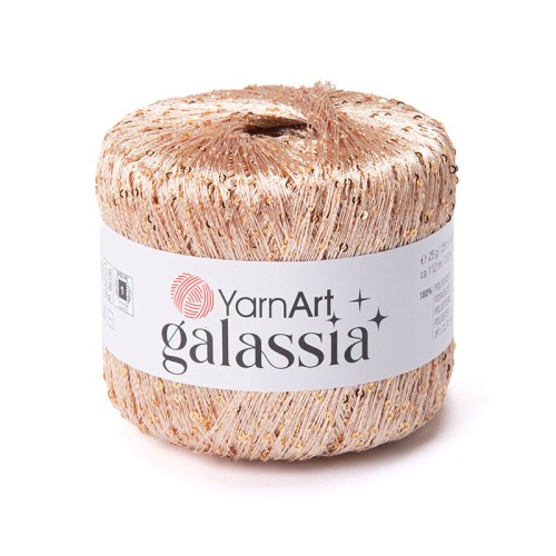 Włóczka / nić z cekinami YarnArt Galassia 5822 / ciepły beż i złoto
