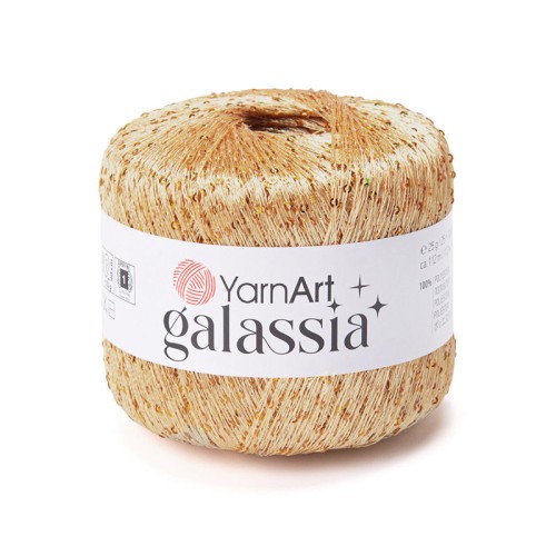Włóczka / nić z cekinami YarnArt Galassia 5818 / złoto i pomarańcz