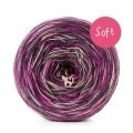 KOKONEK_Melanż Soft R216 - Jeżyna/cappuccino/ciemny szary/chałwa / 4 nitki / 375 m / 100 g - GOTOWY