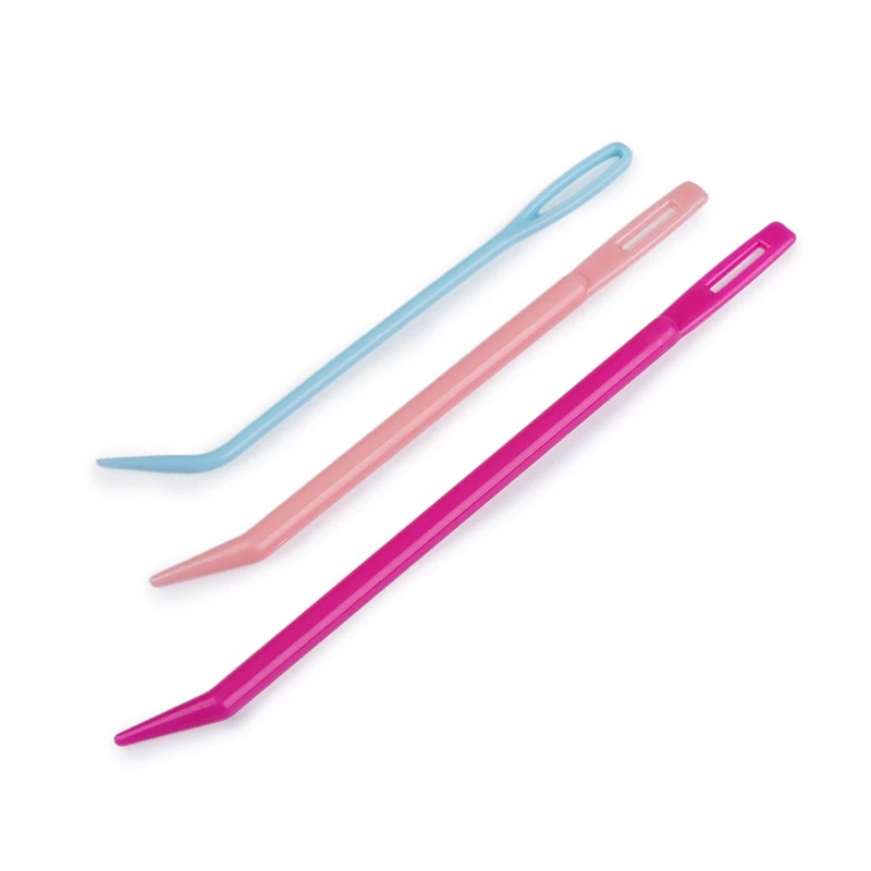Igły zakrzywione do wełny / plastik / mix / 3 szt / 020997