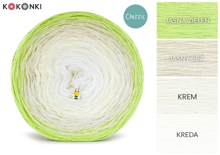 KOKONEK Classic B315 Frezja - Jasna zieleń/jasny beż/ krem/ kreda