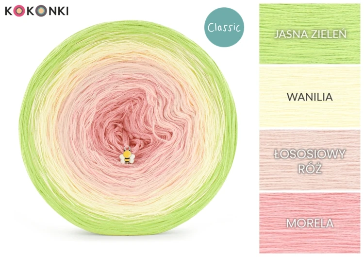 KOKONEK Classic B316 Magnolia - Jasna zieleń/wanilia/łososiowy róż/morela
