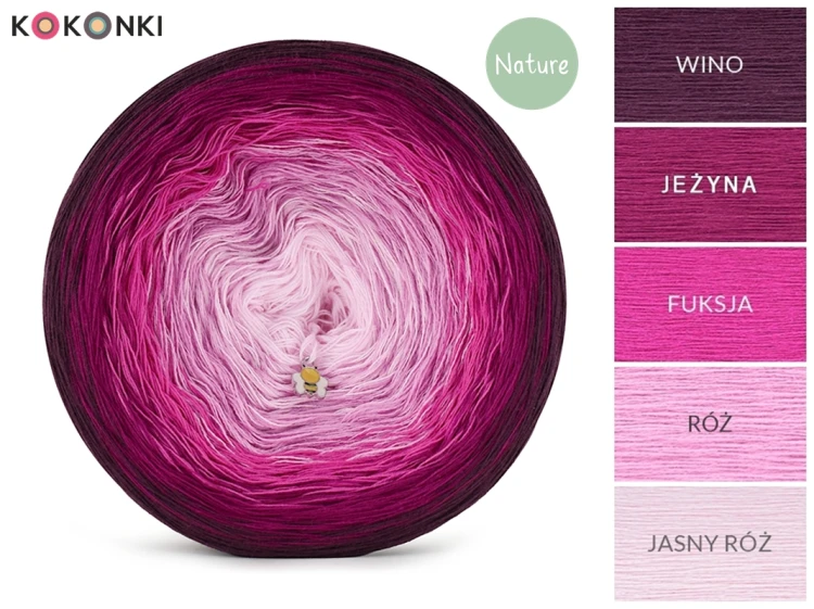KOKONEK Nature NT119 Hiacynt - Wino/jeżyna/fuksja/róż/jasny róż