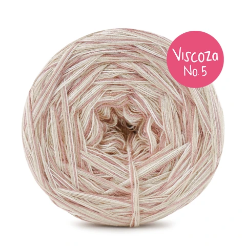 Włóczka KOKONKI Visco no. 5 Melange 11A - Brudny róż/ciepły beż x 2/migdał x 2/ 5 nitek / 400 m / 125 g - GOTOWY