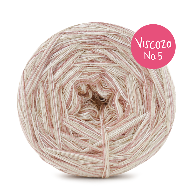 Włóczka KOKONKI Visco no. 5 Melange 11A - Brudny róż/ciepły beż x 2/migdał x 2/ 5 nitek / 400 m / 125 g - GOTOWY