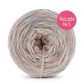 Włóczka KOKONKI Visco no. 5 Melange 07A - Baby blue/ciepły beż x 2/brudny róż x 2/ 5 nitek / 400 m / 125 g - GOTOWY