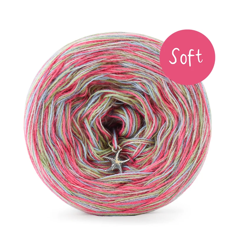 KOKONEK_Melanż Soft R105 - Arbuz/baby blue/beż/matcha / 4 nitki / 375 m / 100 g - GOTOWY