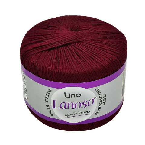 Włóczka Lanoso Lino 957 / wiśnia