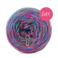 KOKONEK_Melanż Soft R112 - Absynt/gorący róż/niebieski/koral / 4 nitki / 375 m / 100 g - GOTOWY
