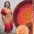 Zestaw na sukienkę Old Fairytale F02 / Glina/burgund/malina/koral/dynia/melon + dawca glina + dawca melon