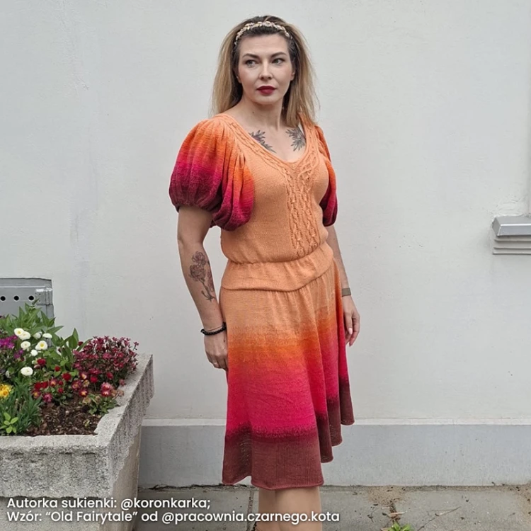 Zestaw na sukienkę Old Fairytale F02 / Glina/burgund/malina/koral/dynia/melon + dawca glina + dawca melon