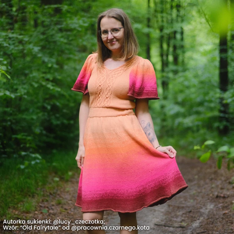 Zestaw na sukienkę Old Fairytale F02 / Glina/burgund/malina/koral/dynia/melon + dawca glina + dawca melon