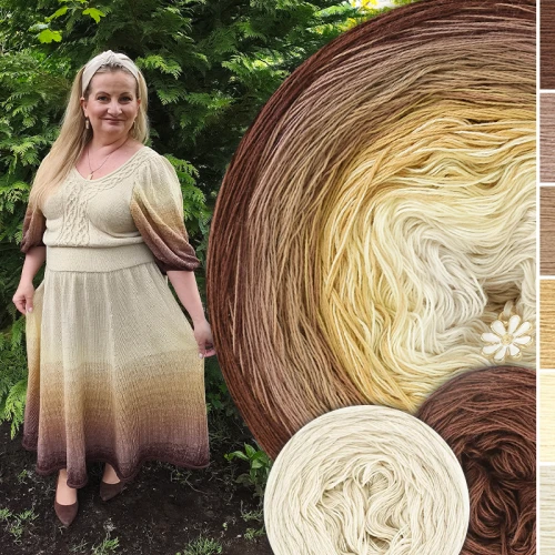 Zestaw na sukienkę Old Fairytale F03 / Kokonki Nature / Brąz/latte/ciemny beż/biszkopt/masełkowy/migdał + dawca brąz + dawca migdał