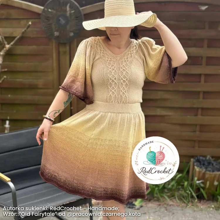 Zestaw na sukienkę Old Fairytale F03 / Kokonki Nature / Brąz/latte/ciemny beż/biszkopt/masełkowy/migdał + dawca brąz + dawca migdał