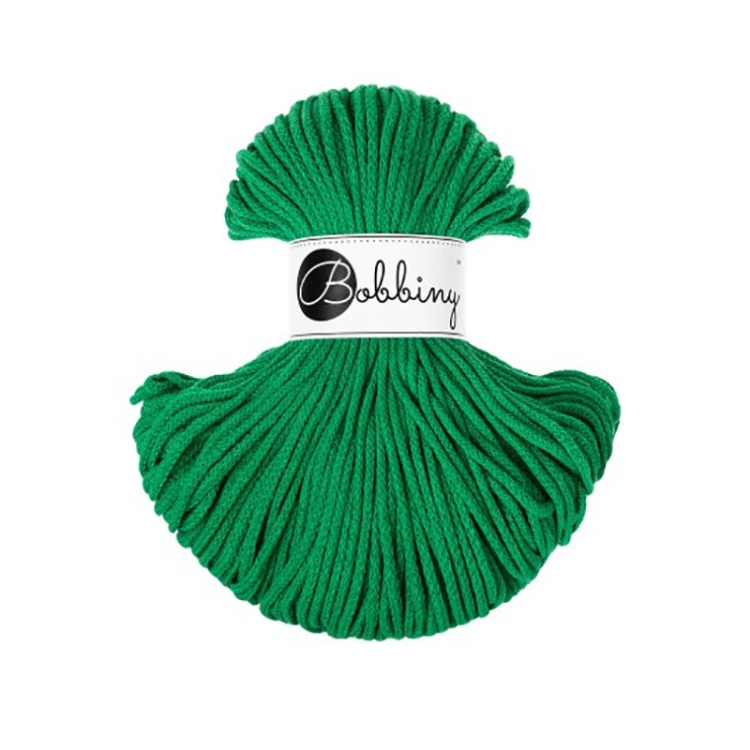 Sznurek pleciony bawełniany Bobbiny Junior / Jadeit / Jade Green / 3mm / 100m