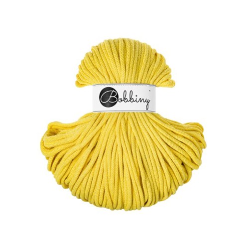 Sznurek pleciony bawełniany Bobbiny Premium / Kanarek / Canary Yellow / 5mm / 100m