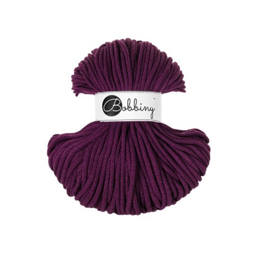 Sznurek pleciony bawełniany Bobbiny Premium / Bakłażan / Aubergine / 5mm / 100m