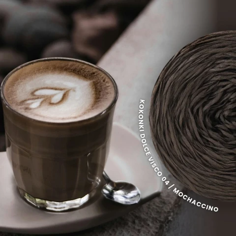 Włóczka KOKONKI Dolce Visco - Mochaccino / czekolada 04 / ~700 m / 200 g