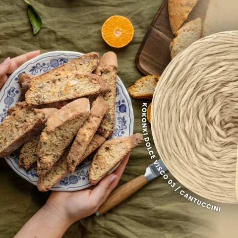 Włóczka KOKONKI Dolce Visco - Cantuccini / biszkopt 03 / ~700 m / 200 g