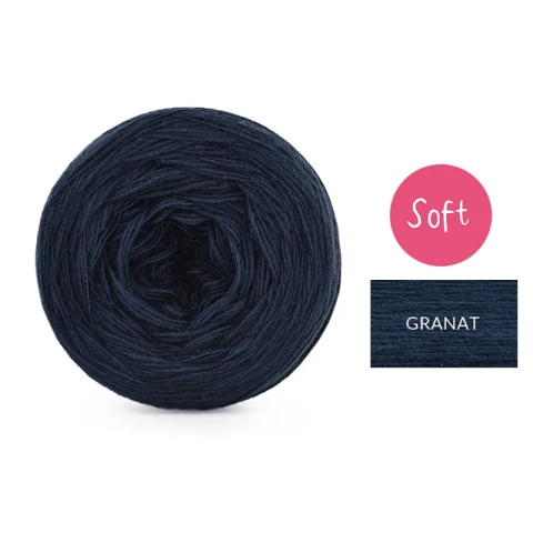 KOKONEK_Mono Soft jeden kolor - granat / 3 nitki / 1000m / 200 g - GOTOWY