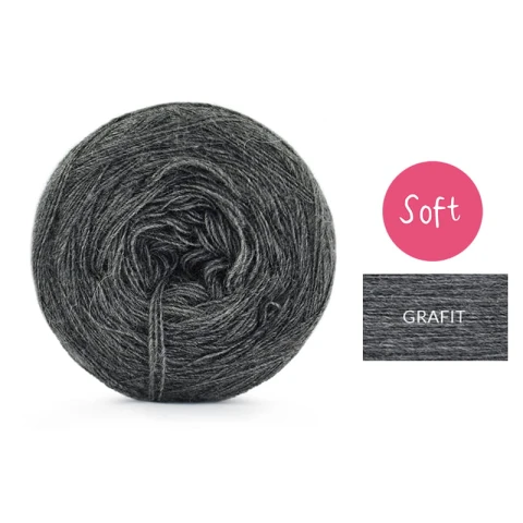 KOKONEK_Mono Soft jeden kolor - grafit / 3 nitki / 1000m / 200 g - GOTOWY