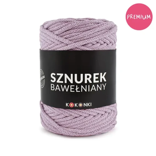 PREMIUM sznurek bawełniany by KOKONKI 5mm / rolka 100m / 551 wrzos