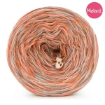 KOKONEK Melanż ReCotton MR29 - Szary/beza/melon/dynia / 4 nitki / 400 m / 100 g  - GOTOWY