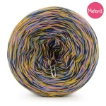 KOKONEK Melanż ReCotton MR30 - Kurkuma/granat/róż/niebieski / 4 nitki / 400 m / 100 g  - GOTOWY