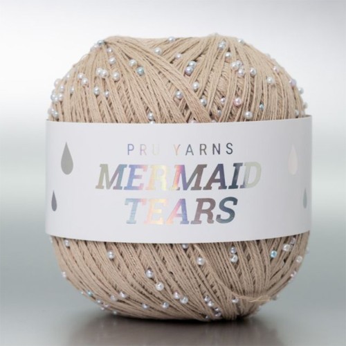 Włóczka z koralikami Pru Yarns Mermaid Tears / cappucino