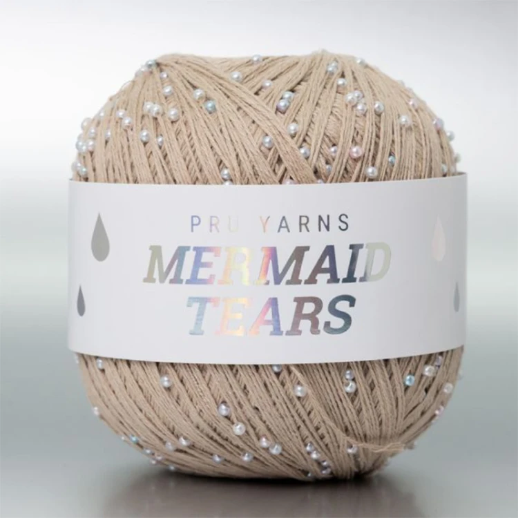 Włóczka z koralikami Pru Yarns Mermaid Tears / cappucino