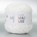 Włóczka z koralikami Pru Yarns Mermaid Tears / biel