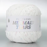 Włóczka z koralikami Pru Yarns Mermaid Tears / biel