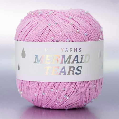 Włóczka z koralikami Pru Yarns Mermaid Tears / słodki róż