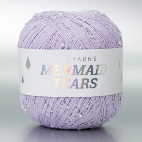 Włóczka z koralikami Pru Yarns Mermaid Tears / lilak
