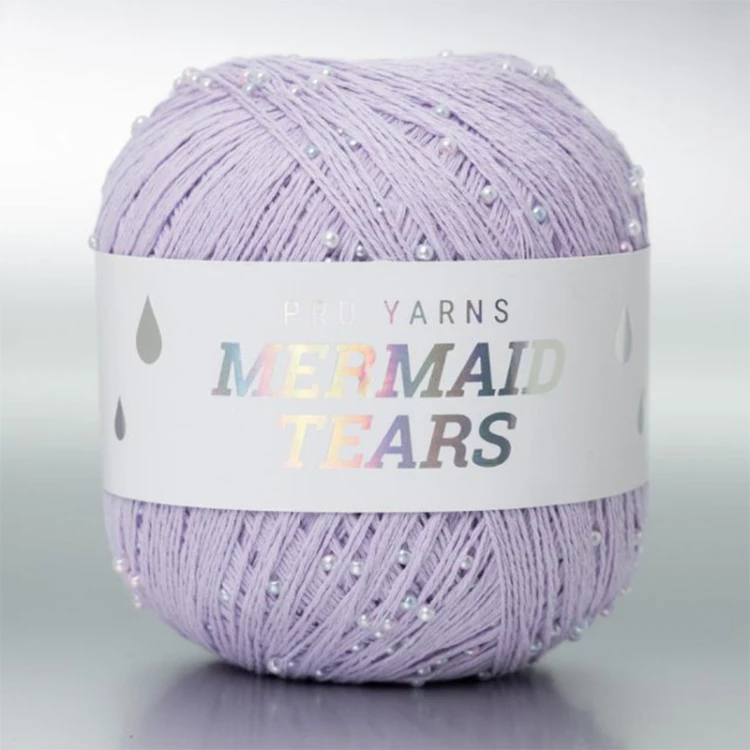Włóczka z koralikami Pru Yarns Mermaid Tears / lilak