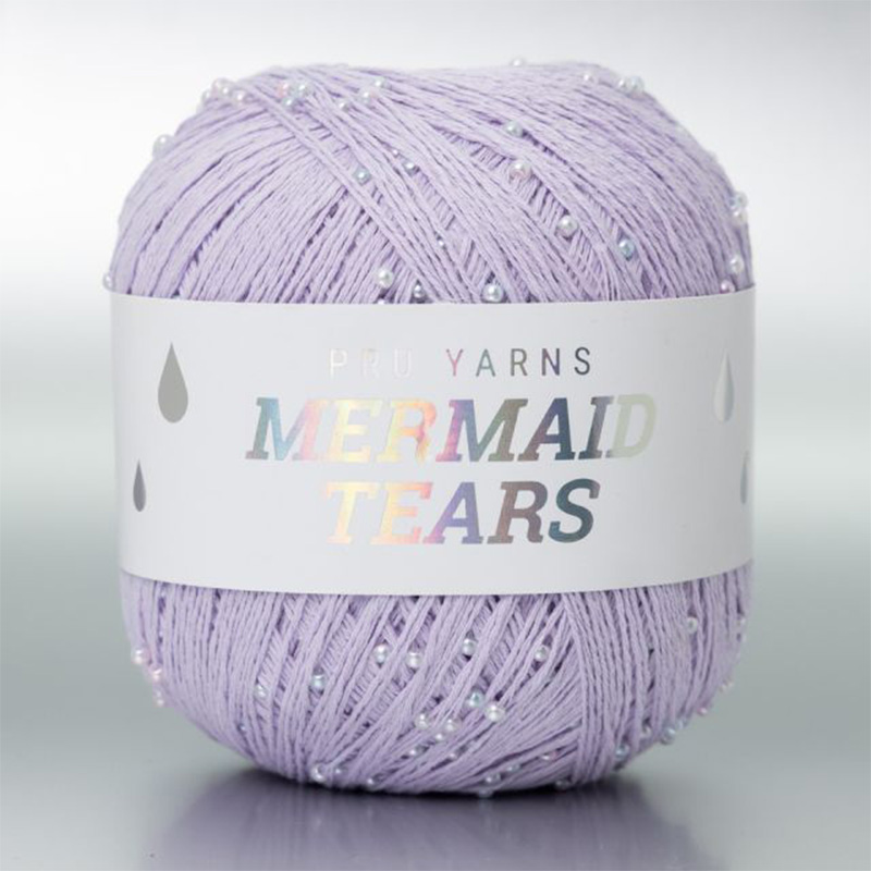Włóczka z koralikami Pru Yarns Mermaid Tears / lilak
