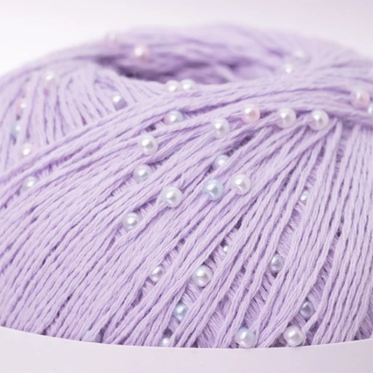 Włóczka z koralikami Pru Yarns Mermaid Tears / lilak