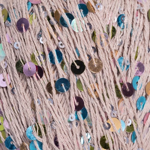 Włóczka z cekinami Pru Yarns Unicorn Tears / cappucino