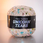 Włóczka z cekinami Pru Yarns Unicorn Tears / cappucino