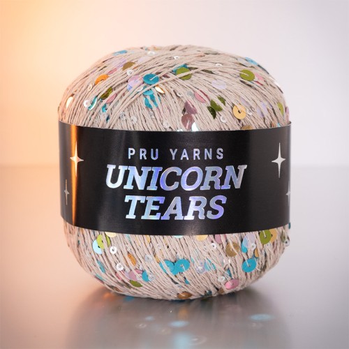 Włóczka z cekinami Pru Yarns Unicorn Tears / cappucino