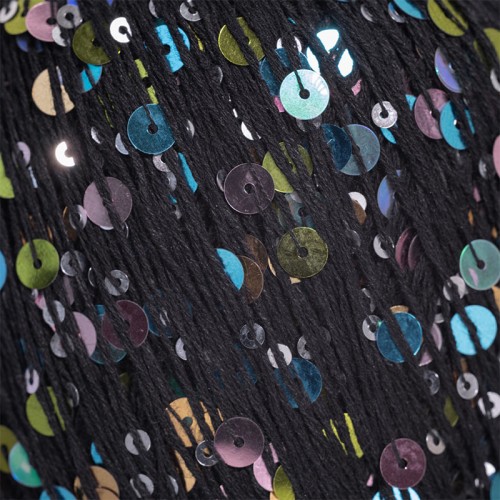 Włóczka z cekinami Pru Yarns Unicorn Tears / czerń