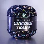 Włóczka z cekinami Pru Yarns Unicorn Tears / czerń