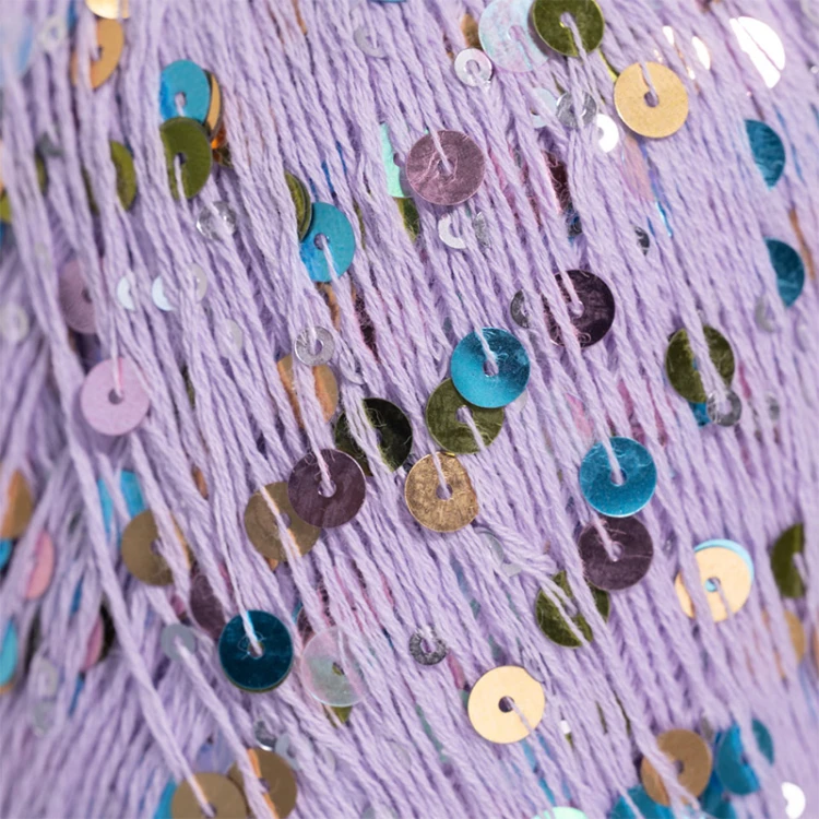 Włóczka z cekinami Pru Yarns Unicorn Tears / lilak