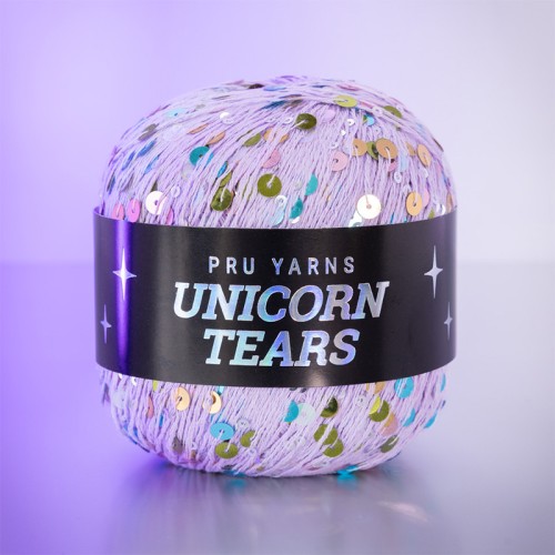 Włóczka z cekinami Pru Yarns Unicorn Tears / lilak