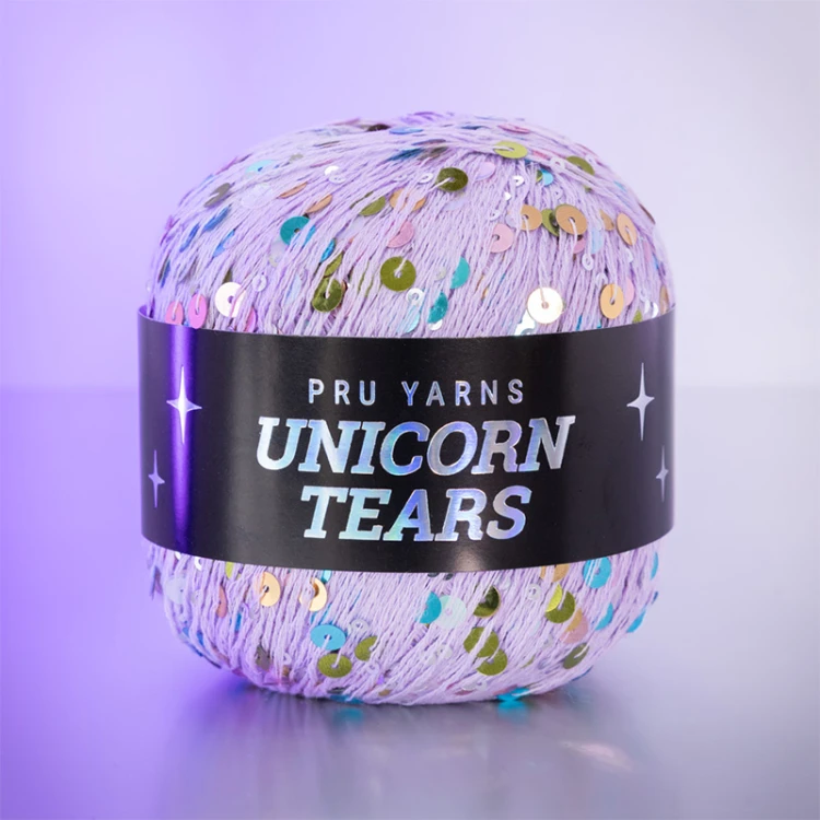 Włóczka z cekinami Pru Yarns Unicorn Tears / lilak